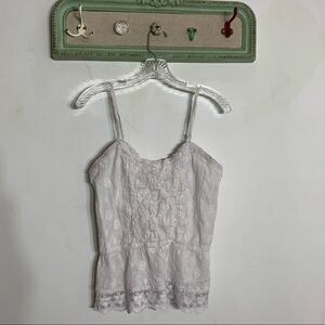 Twenty One White Lace romantic adjustable strap tank top medium